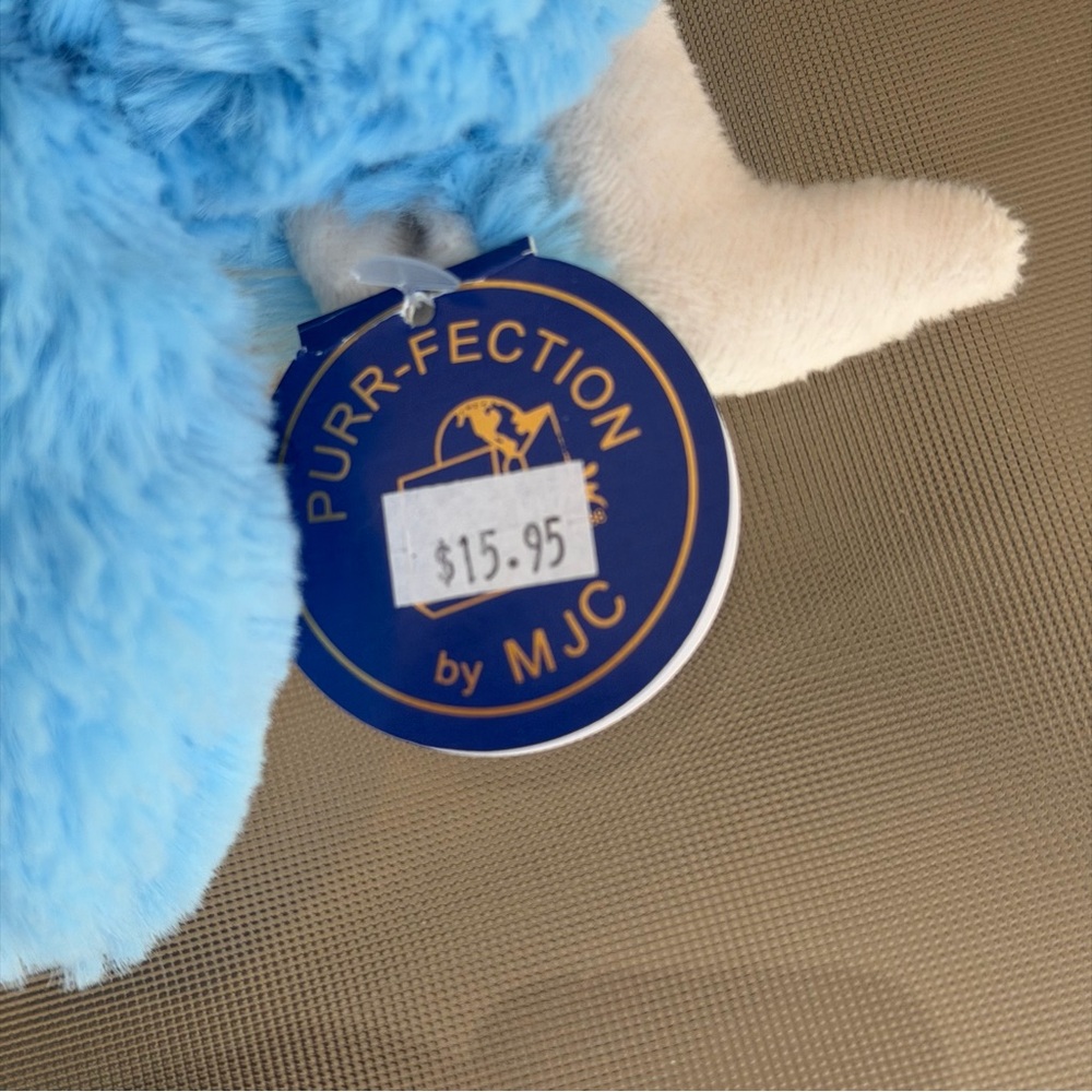 PURRFECTION by MJC 8" Blue Bull Plush Stuffed Animal Toy NWT 90s Vintage - Picture 13 of 13